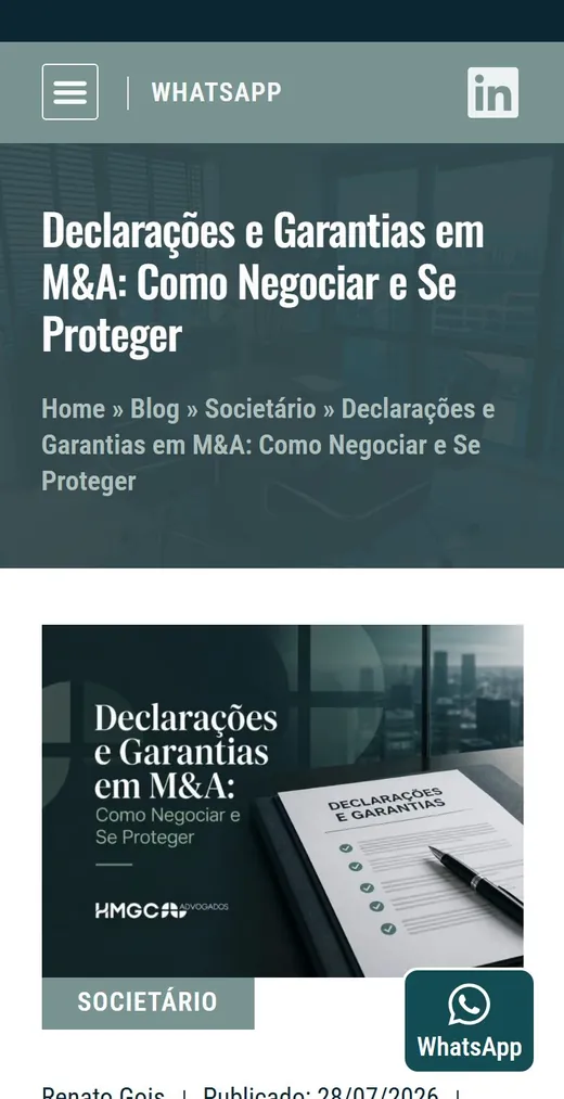 O mesmo artigo no celular